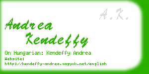 andrea kendeffy business card